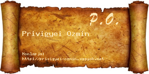 Privigyei Ozmin névjegykártya